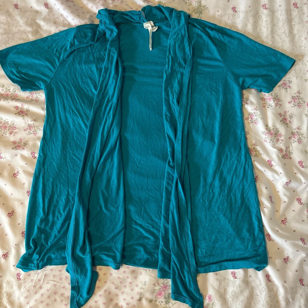 Teal/Blue Open Front Cardigan